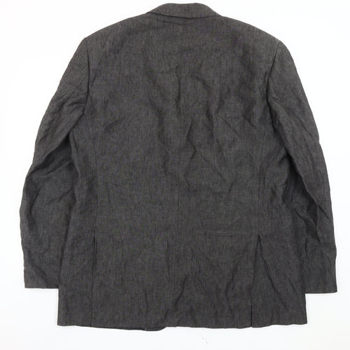 Linea Men's Grey Blazer Jacket 46R Linen