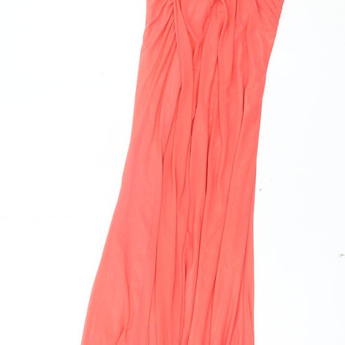 Forever Unique Orange Maxi Dress Women Size 10