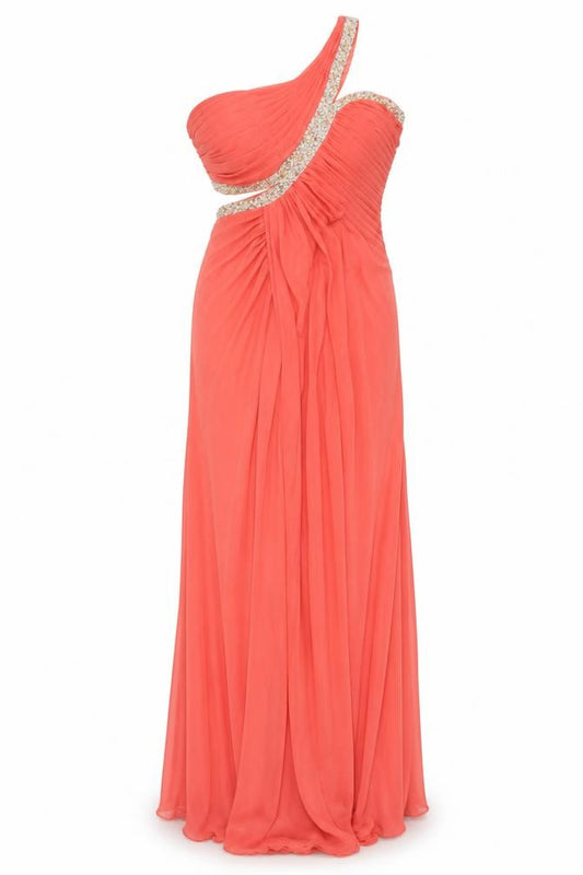 Forever Unique Orange Maxi Dress Women Size 10