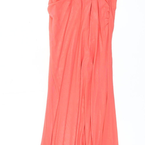 Forever Unique Orange Maxi Dress Women Size 10