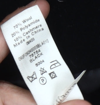 Long Tall Sally Women's Black Wool Blend Long Overcoat Size 10