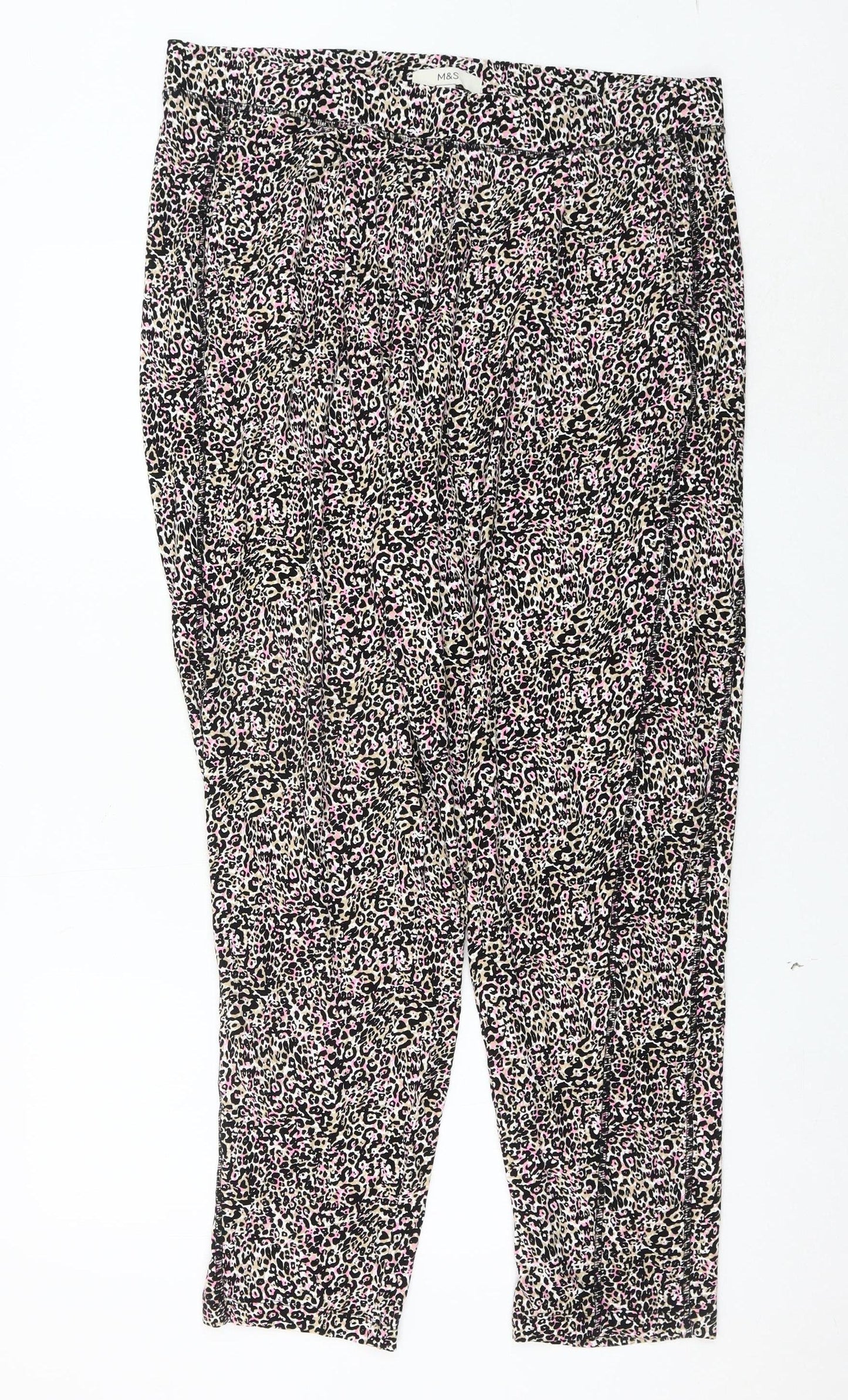 Marks and Spencer Women's Multicoloured Animal Print Trousers Size 14