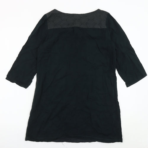 White Stuff Women's Black Crochet Shift Dress, Size 14
