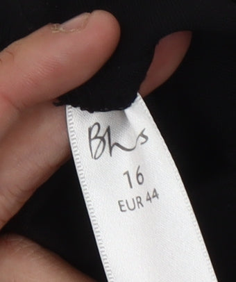 BHS Women's Black Straight Trousers Size 16