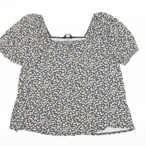 Yours Women's Black Floral Blouse Size 20