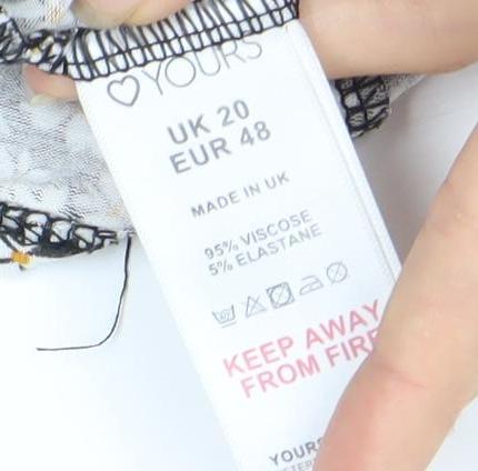 Yours Women's Black Floral Blouse Size 20