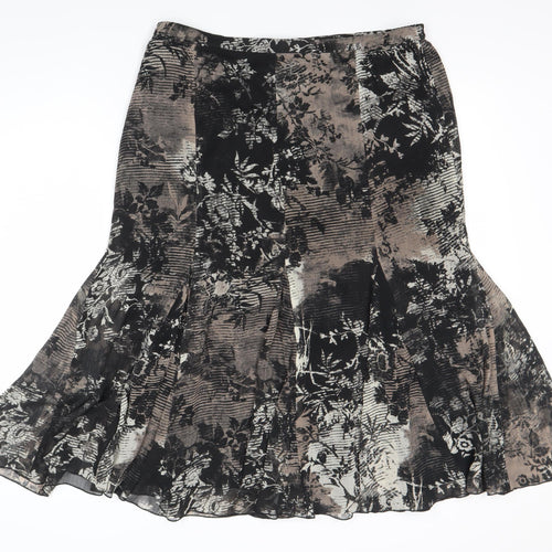 Basler Womens Multicolour Floral Midi Flare Skirt Size 16