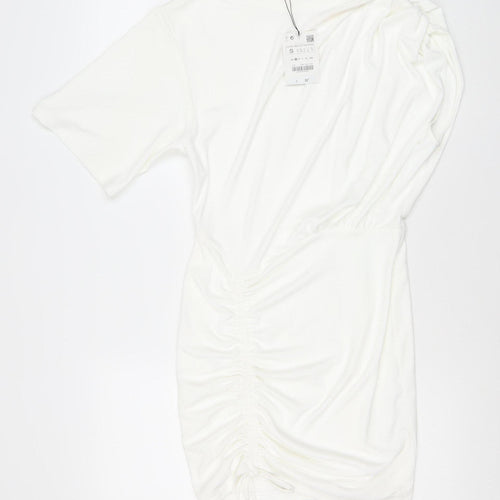 Zara Women White Dress Size 8 Polyester