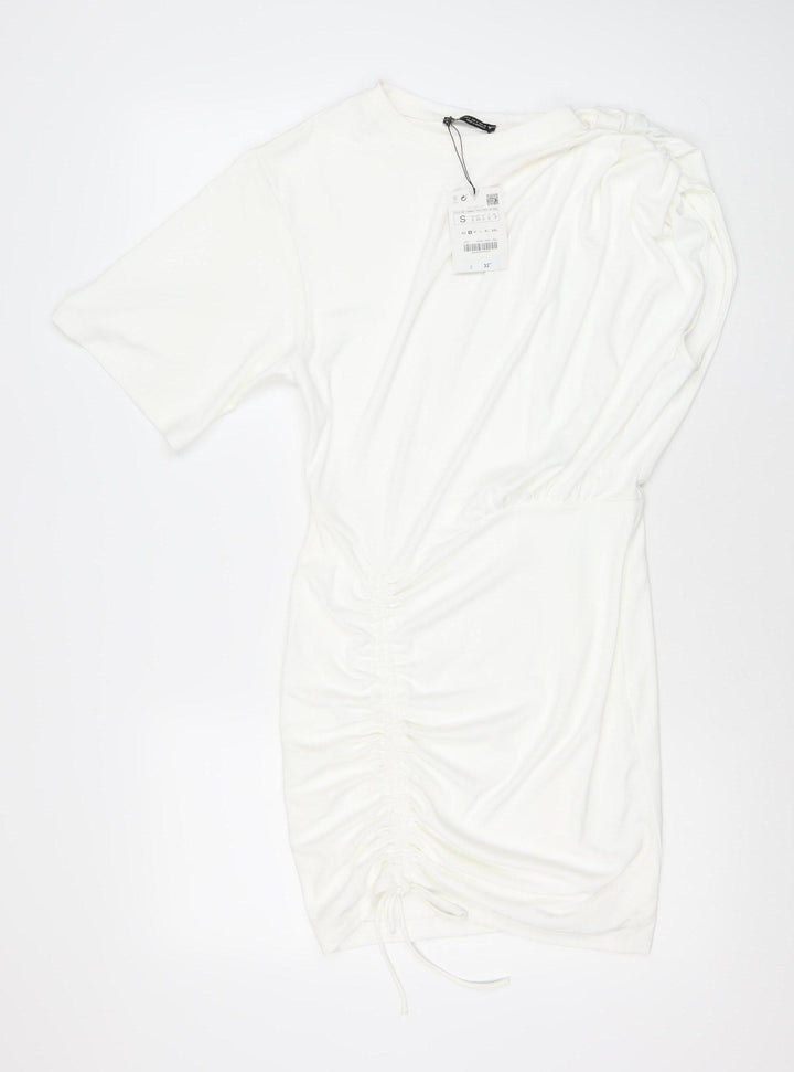 Zara Women White Dress Size 8 Polyester