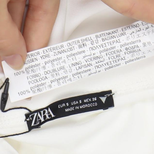 Zara Women White Dress Size 8 Polyester