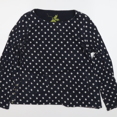 White Stuff Women's Blue Polka Dot Blouse Size 10
