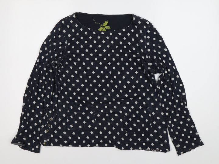 White Stuff Women's Blue Polka Dot Blouse Size 10