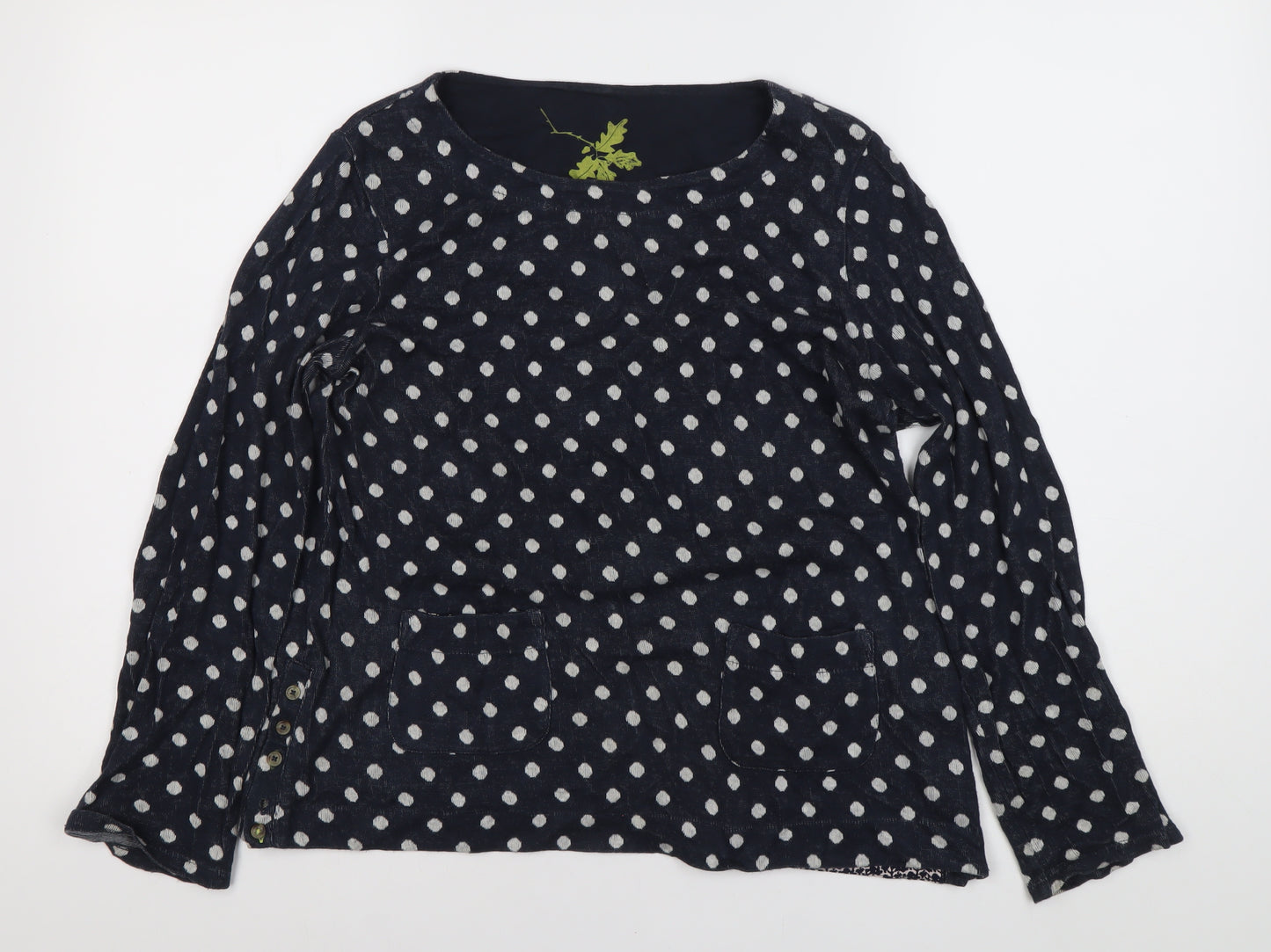 White Stuff Women's Blue Polka Dot Blouse Size 10