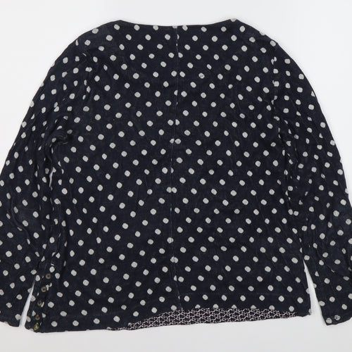 White Stuff Women's Blue Polka Dot Blouse Size 10