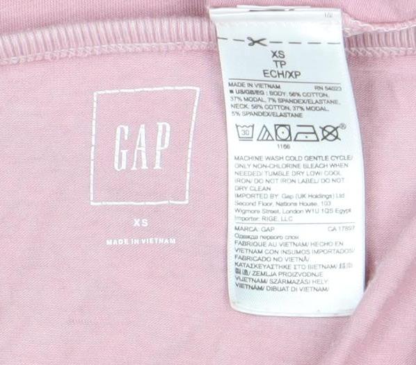GAP Pink XS Women's Basic Long Sleeve T-Shirt