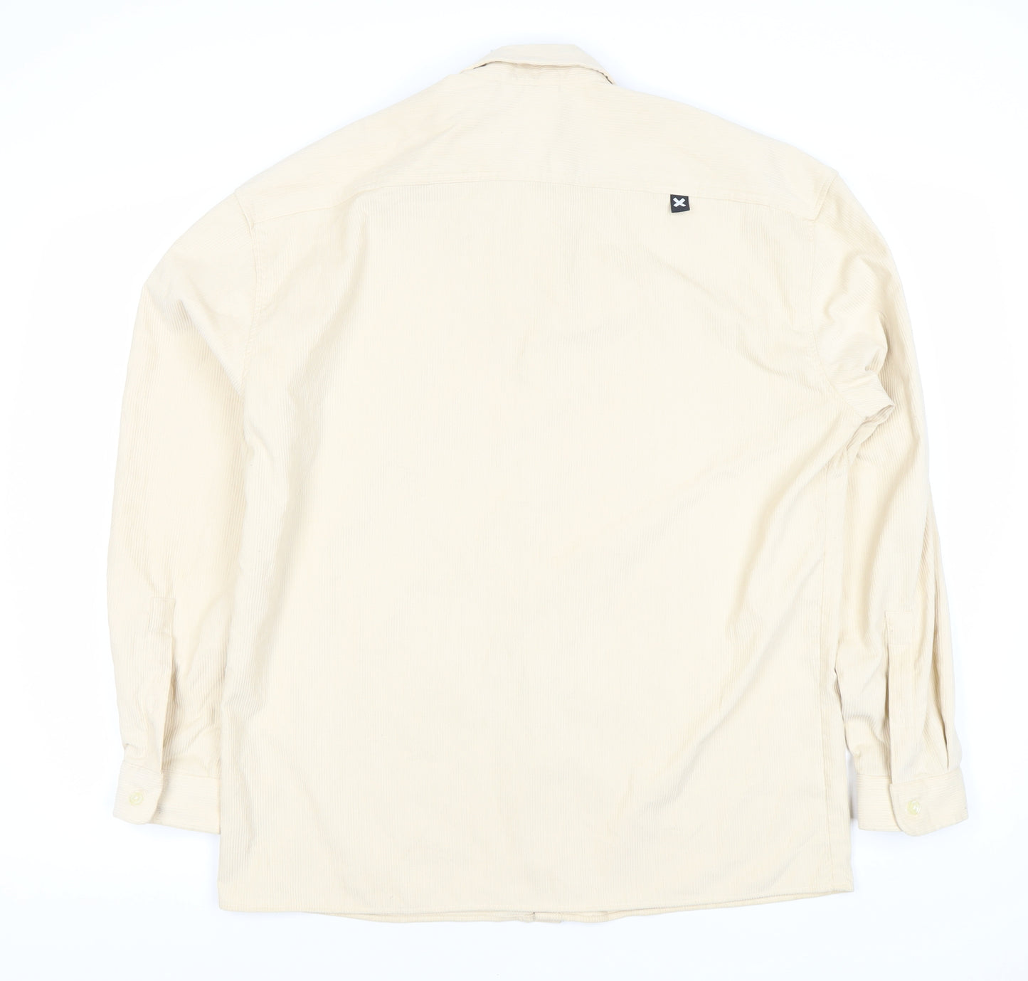 COLLUSION Men's Beige Long Sleeve Button-Up Shirt