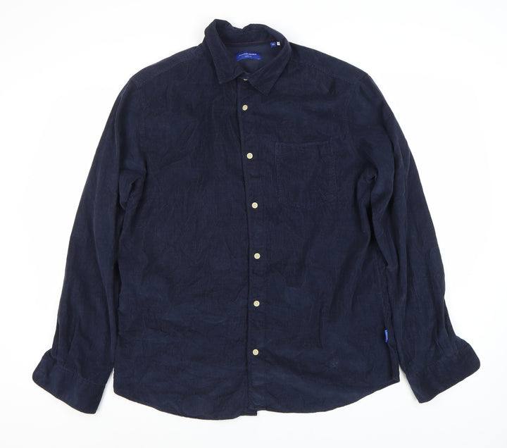 Jack & Jones Men's Blue XL Long Sleeve Button-Up Shirt
