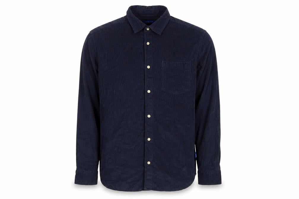 Front view of Jack & Jones Men's Blue XL Long Sleeve Button-Up Shirt