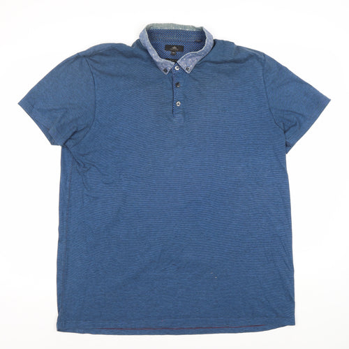 Next Men's Blue Slim Fit Polo Shirt 2XL