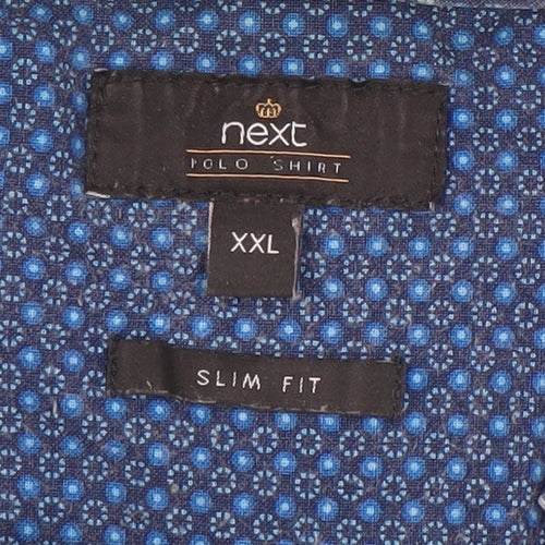 Next Men's Blue Slim Fit Polo Shirt 2XL