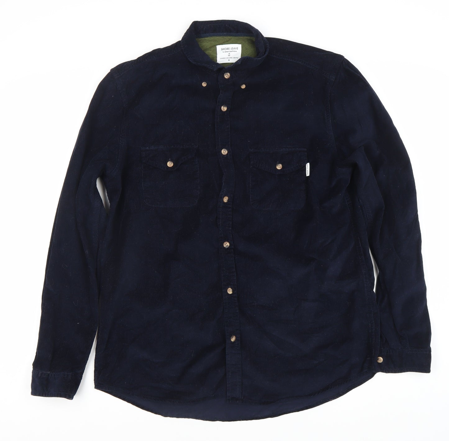 Shore Leave Men’s Blue Cotton Button-Up Shirt M