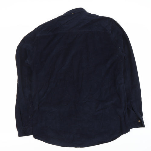Shore Leave Men’s Blue Cotton Button-Up Shirt M