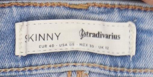 Stradivarius Women's Blue Skinny Jeans - Size 12