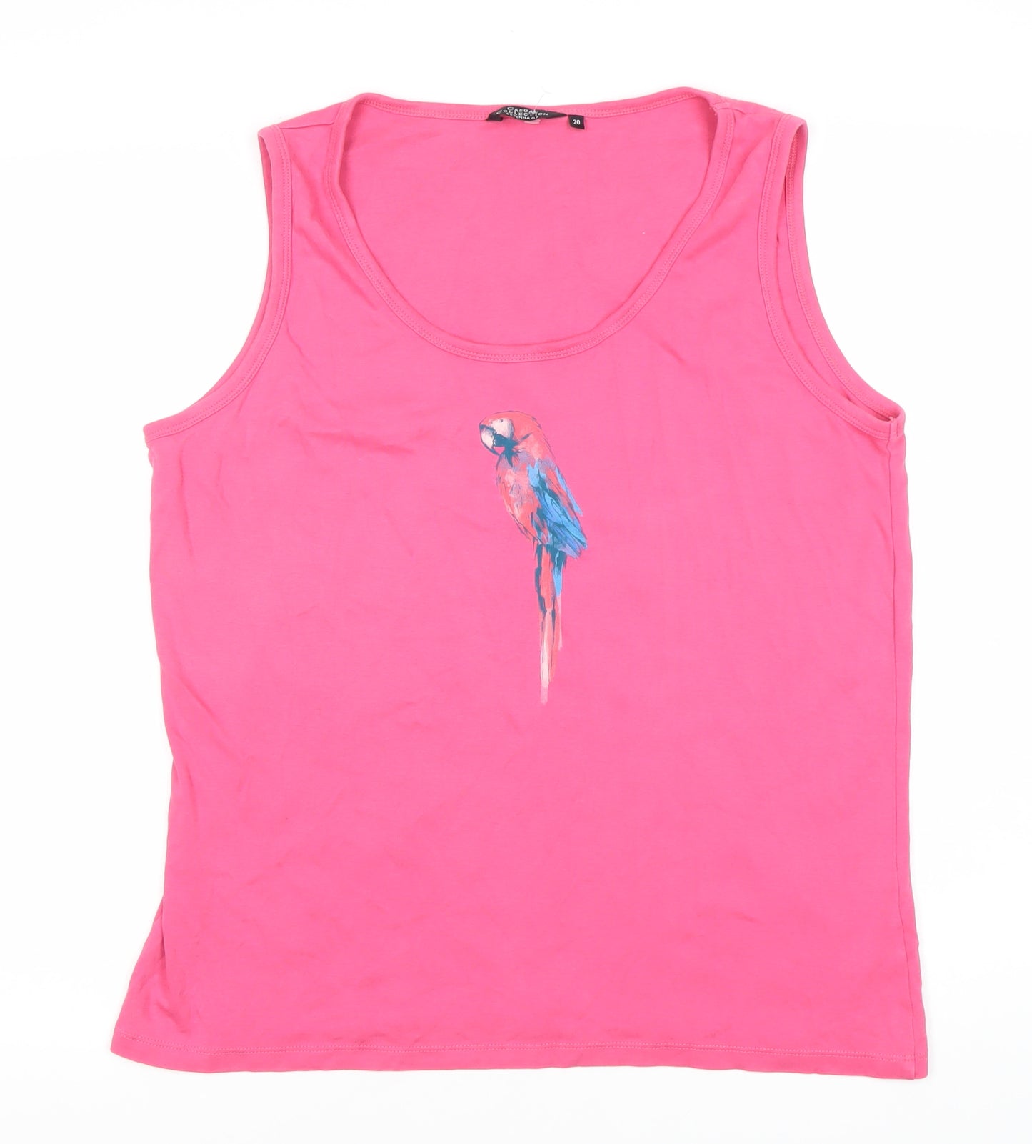 Casual Collection Women's Pink Tank, Size 20, Scoop Neck
