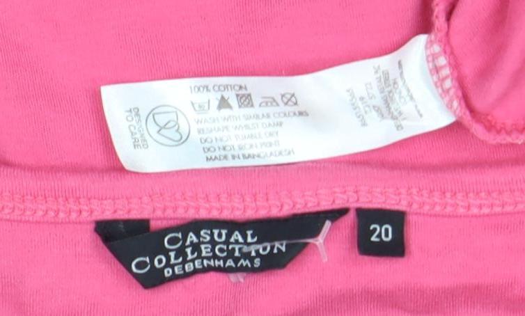 Casual Collection Women's Pink Tank, Size 20, Scoop Neck