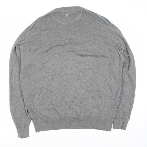 James Pringle Men's Grey Striped XL Pullover Jumper