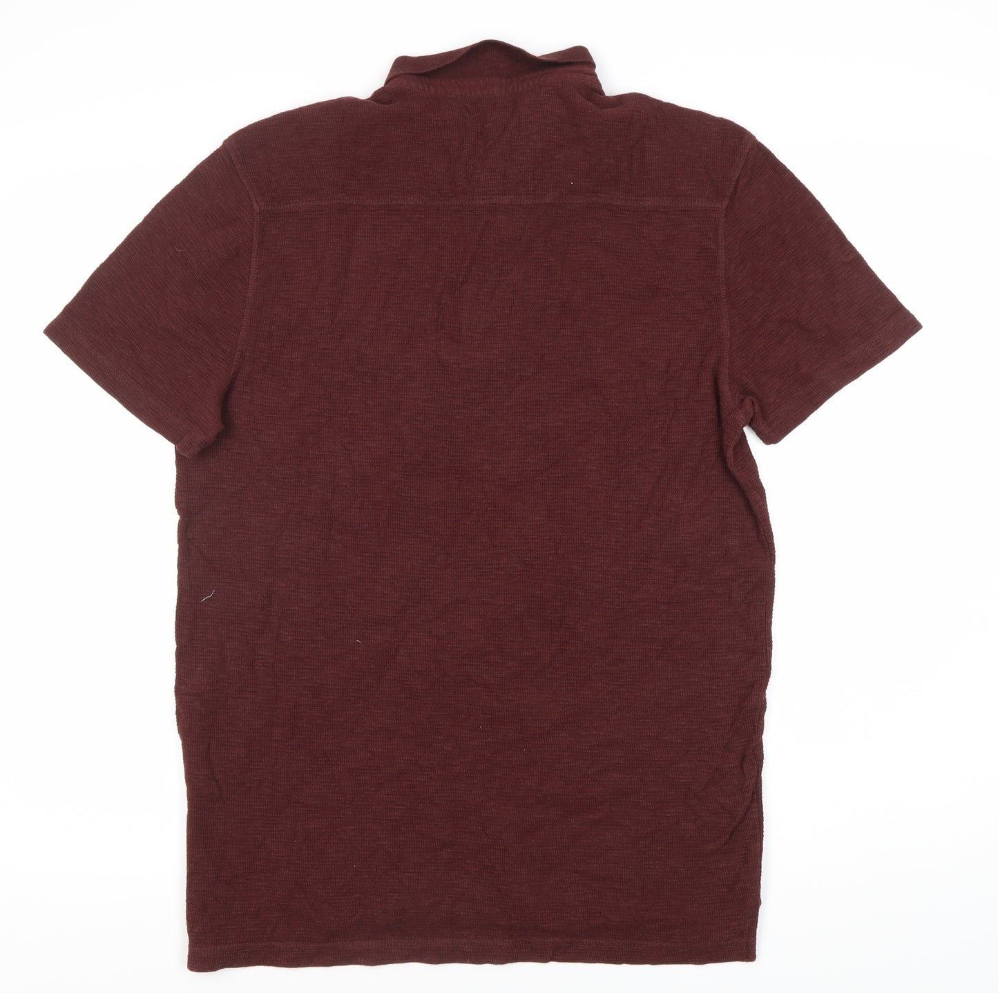 AllSaints Men's Red Polo Shirt - Medium, Short Sleeve