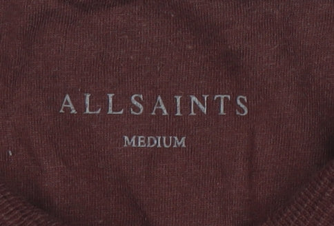 AllSaints Men's Red Polo Shirt - Medium, Short Sleeve