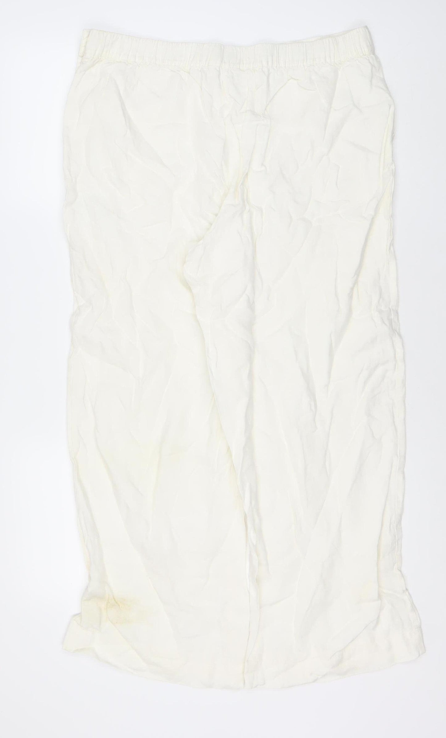 Monsoon Women's White Linen Buttoned Trousers L