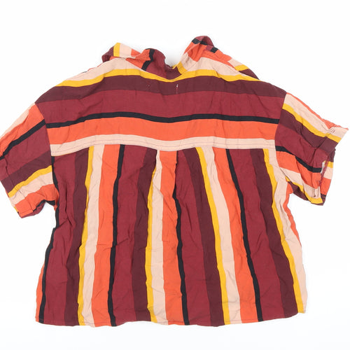 Hollister Women's Multicoloured Striped Button-Up Shirt M