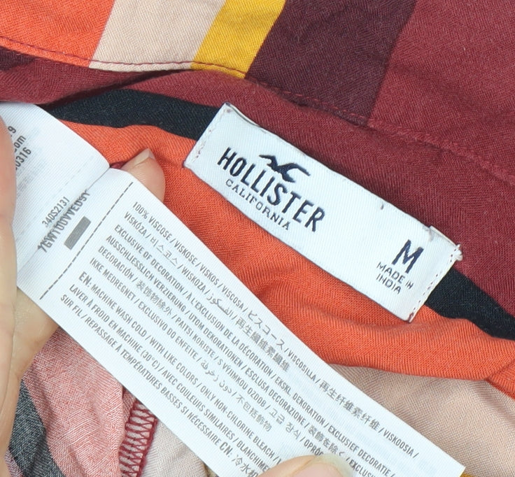 Hollister Women's Multicoloured Striped Button-Up Shirt M