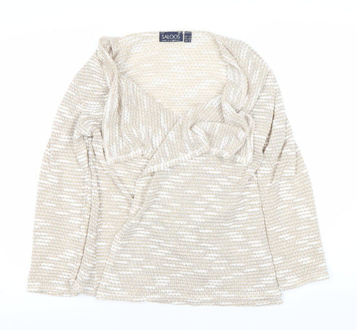 Saloos Women's Beige Chunky-Knit Jumper Size 12