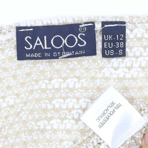 Saloos Women's Beige Chunky-Knit Jumper Size 12