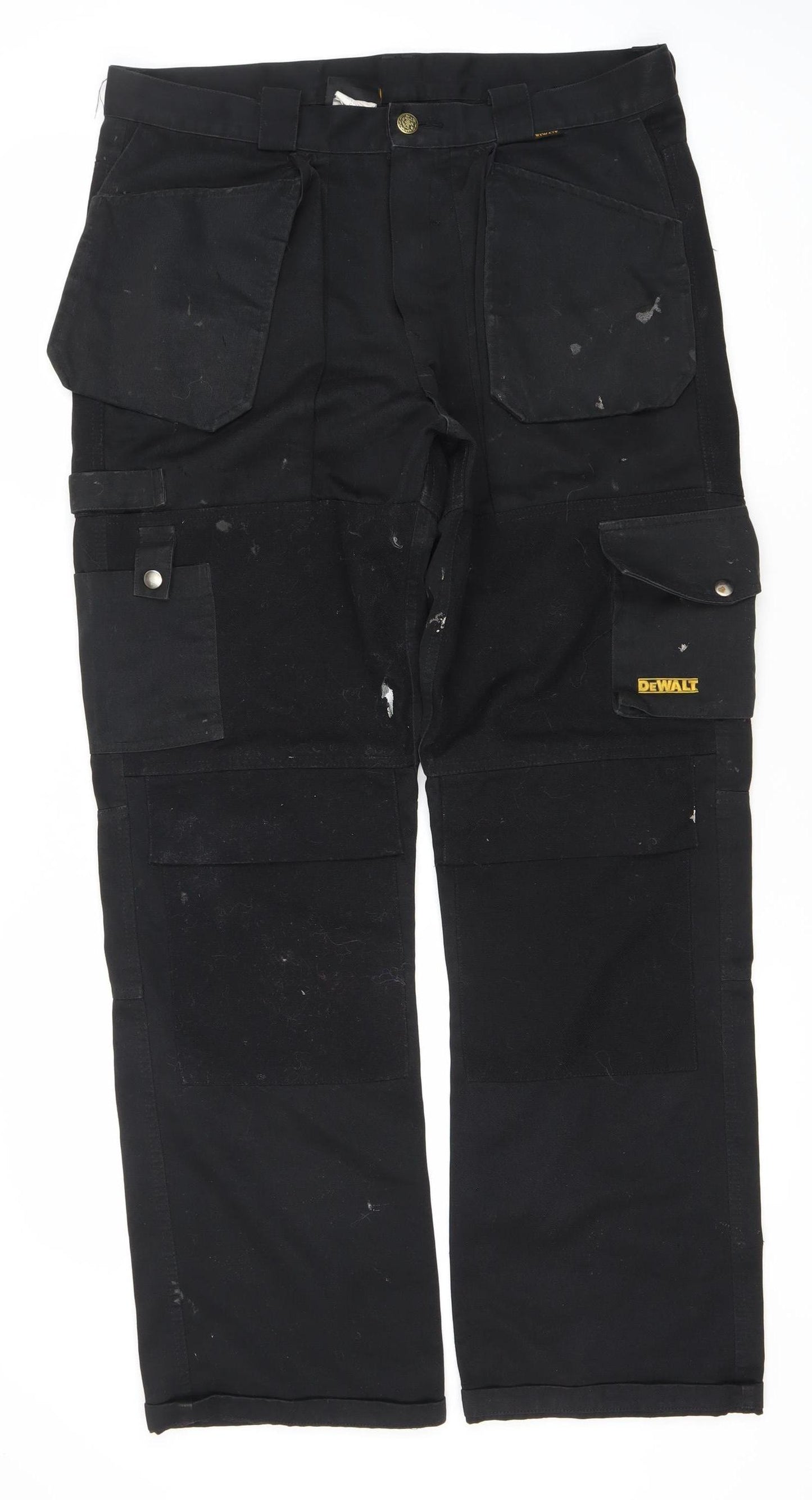 DeWALT Men's Black Cargo Work Trousers Size 34