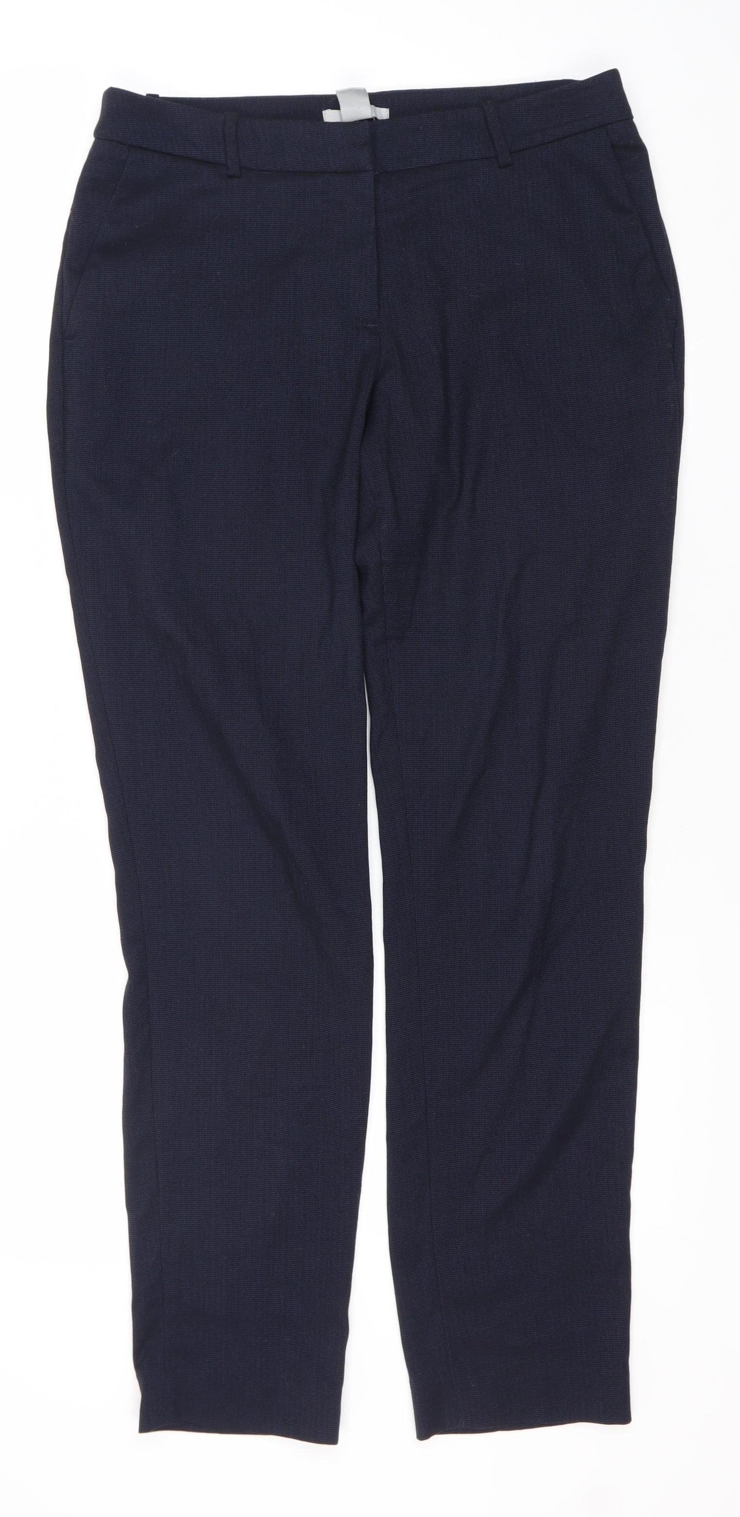 H&M Women's Blue Straight Trousers Size 8