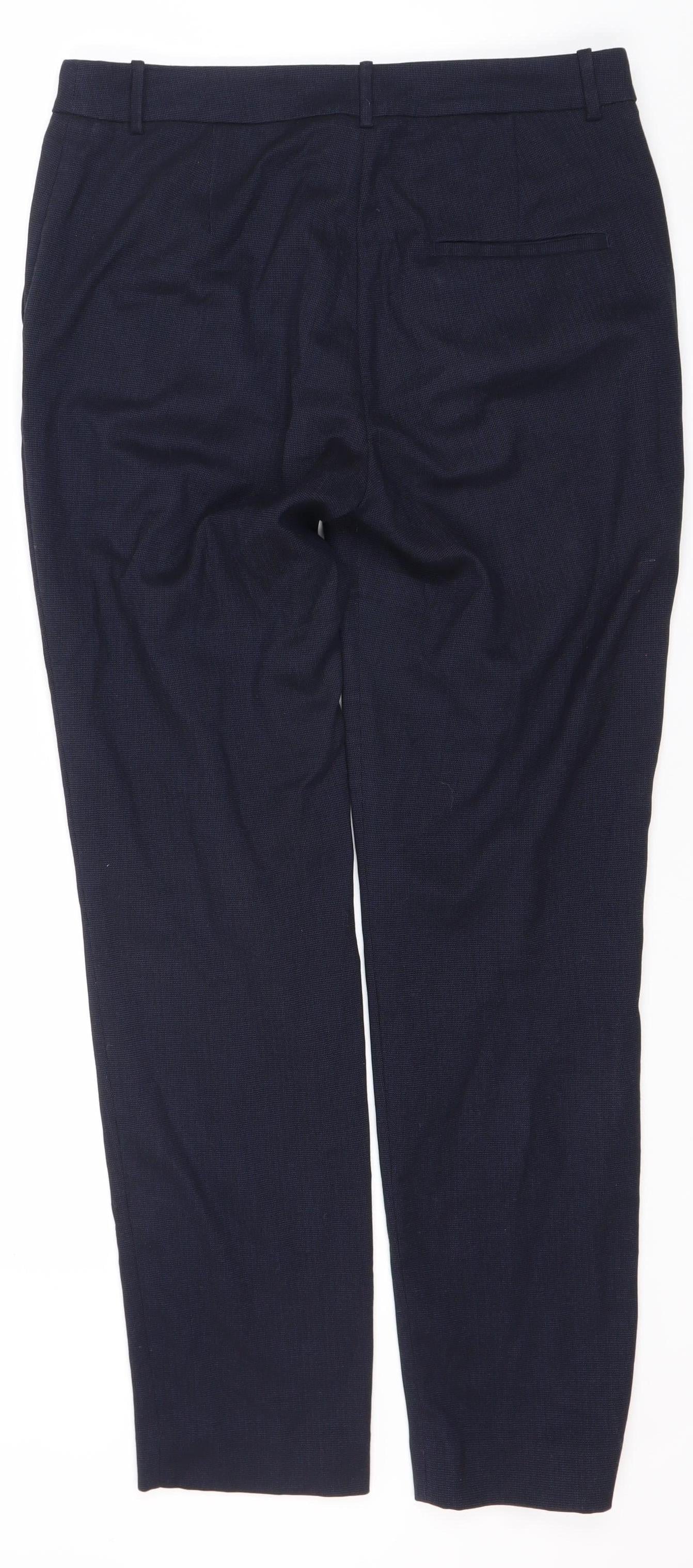 H&M Women's Blue Straight Trousers Size 8