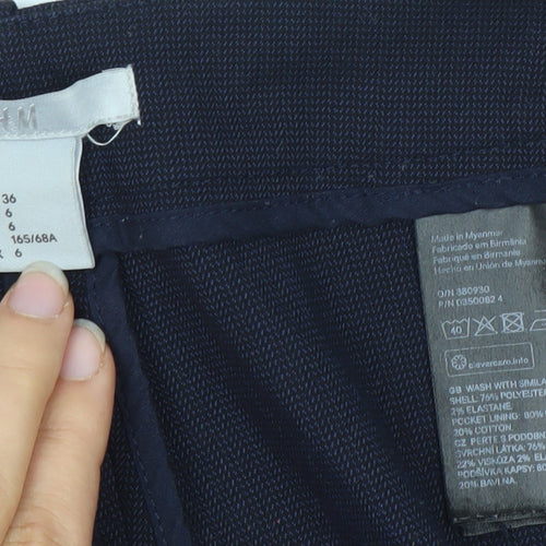H&M Women's Blue Straight Trousers Size 8