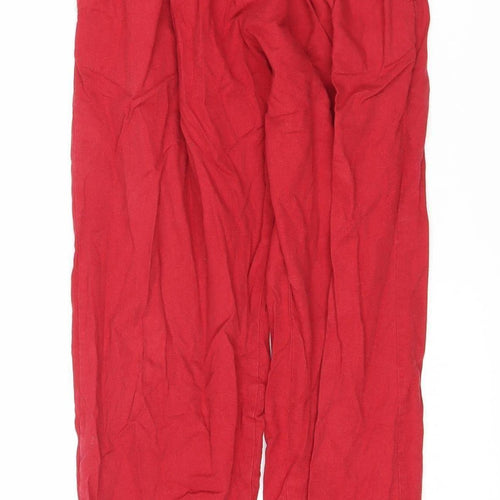 Lucy & Yak Women's Red Handmade Cotton Trousers