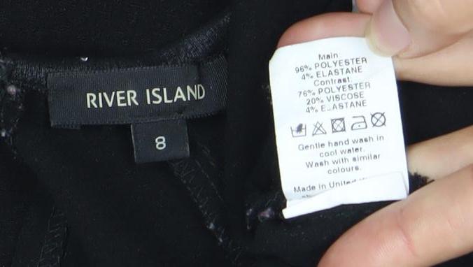 River Island Women's Black Dress Size 8