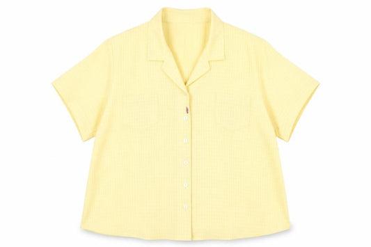 Front view of Bonmarché Women's Yellow Button-Up Shirt -, size 14