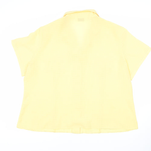 Bonmarche Women's Yellow Button-Up Shirt - Size 14