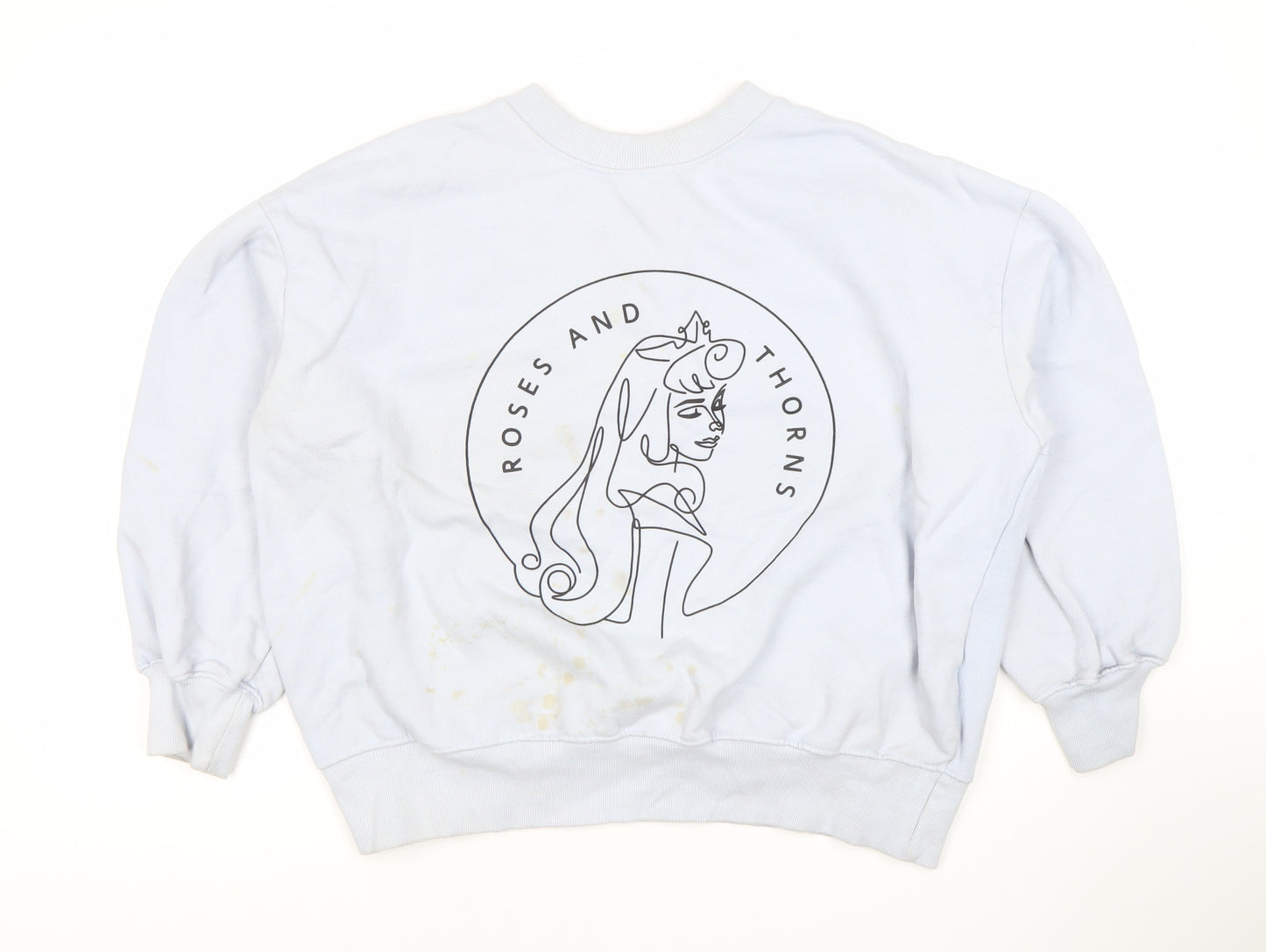 Reserved Women's White Pullover Sweatshirt, S, Cartoon Print