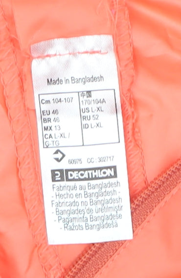Decathlon Women's Orange Windbreaker Jacket, Size 18
