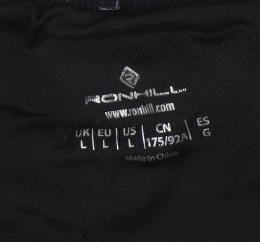 Ronhill Men's Black Athletic Shorts - L, Quick Dry, Running