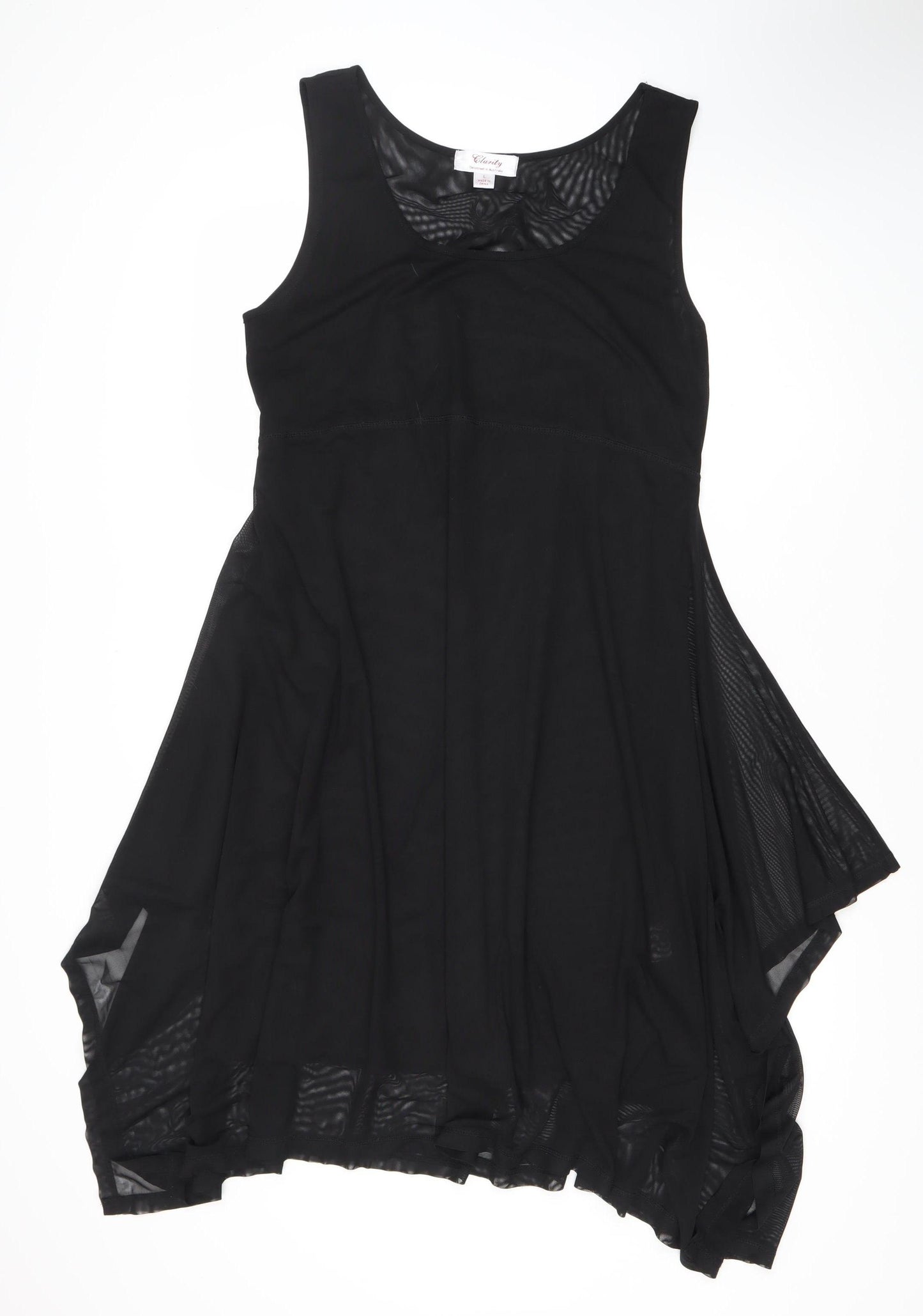 Clarity Women's Black A-Line Knee Length Dress, L