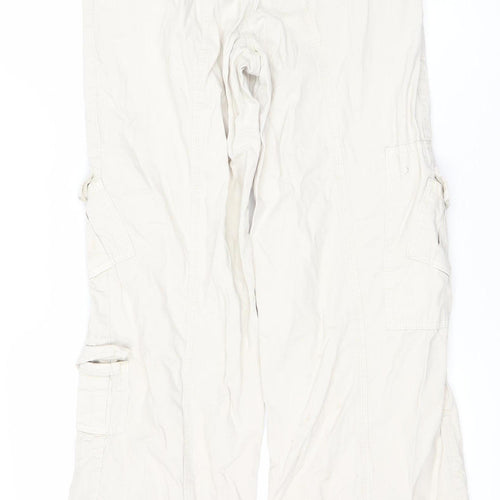 BDG Women's Beige Cargo Trousers, Size S, Cotton